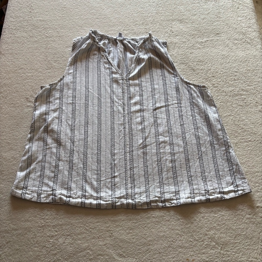 Time & tru women size 3XL  lightweight striped  boho style tunic top linen/rayon